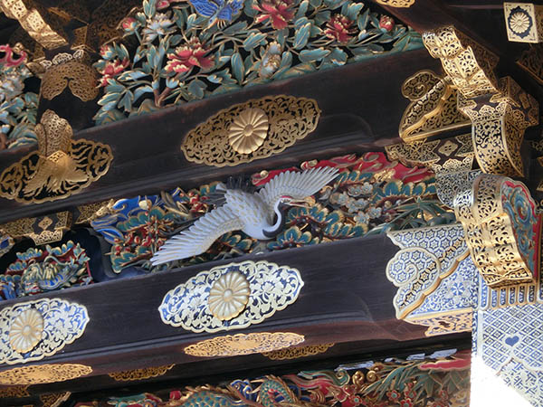ornament porten till shoguns träslott i kyoto