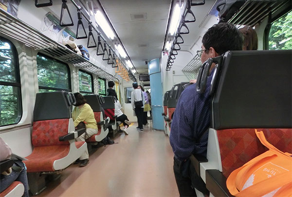 Tågvagn Tadami line Japan